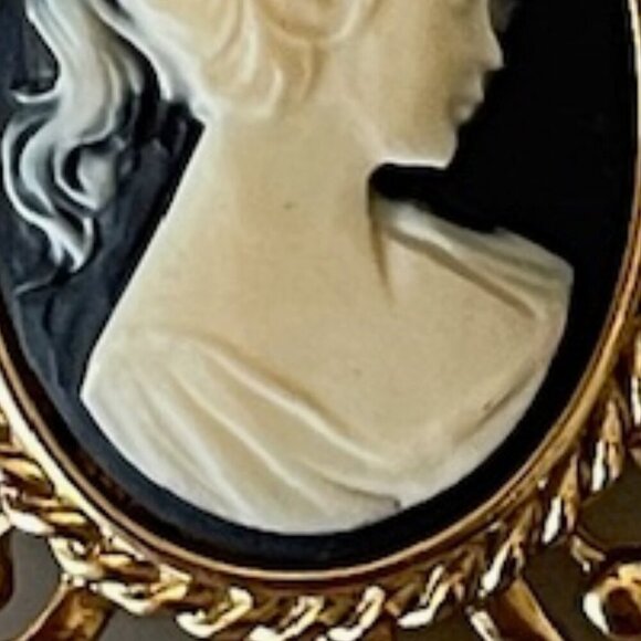 ERWIN PEARL Cameo Interchangeable Brooch/Pendant Vintage Blue White Gold - Picture 12 of 16